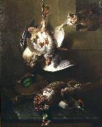 Francois Desportes A Cat Attacking Dead Game oil